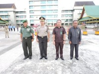 Kodim 0314/Inhil Ikuti Upacara Tujuh Belasan Di Kantor Bupati Kabupaten Inhil