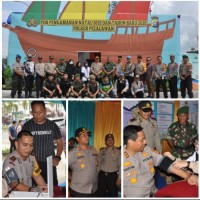  Kapolres Pelalawan Bersama TNI Giat Pengecekan Pos Pam dan Pos Yan