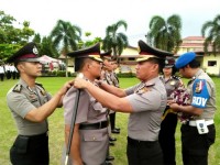 Polres Kampar Adakan Upacara Sertijab Tiga Kapolsek Jajarannya