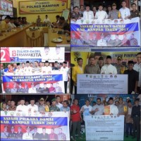 Forkopimda Kampar Kunjungi Posko Pemenang Paslon Pilkada Kampar Dalam Mewujudkan Pilkada Damai