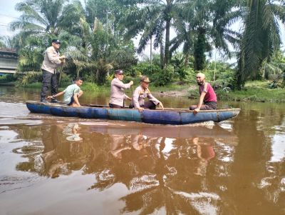 Polsek Mandau Seberang Sungai, Turun sampaikan Pemilu Damai 2024 Desa Bathin Sobanga