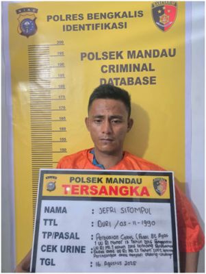 Reskrim Polsek Mandau Amankan diduga Pelaku Pencabulan 2 Anak di Bawah Umur